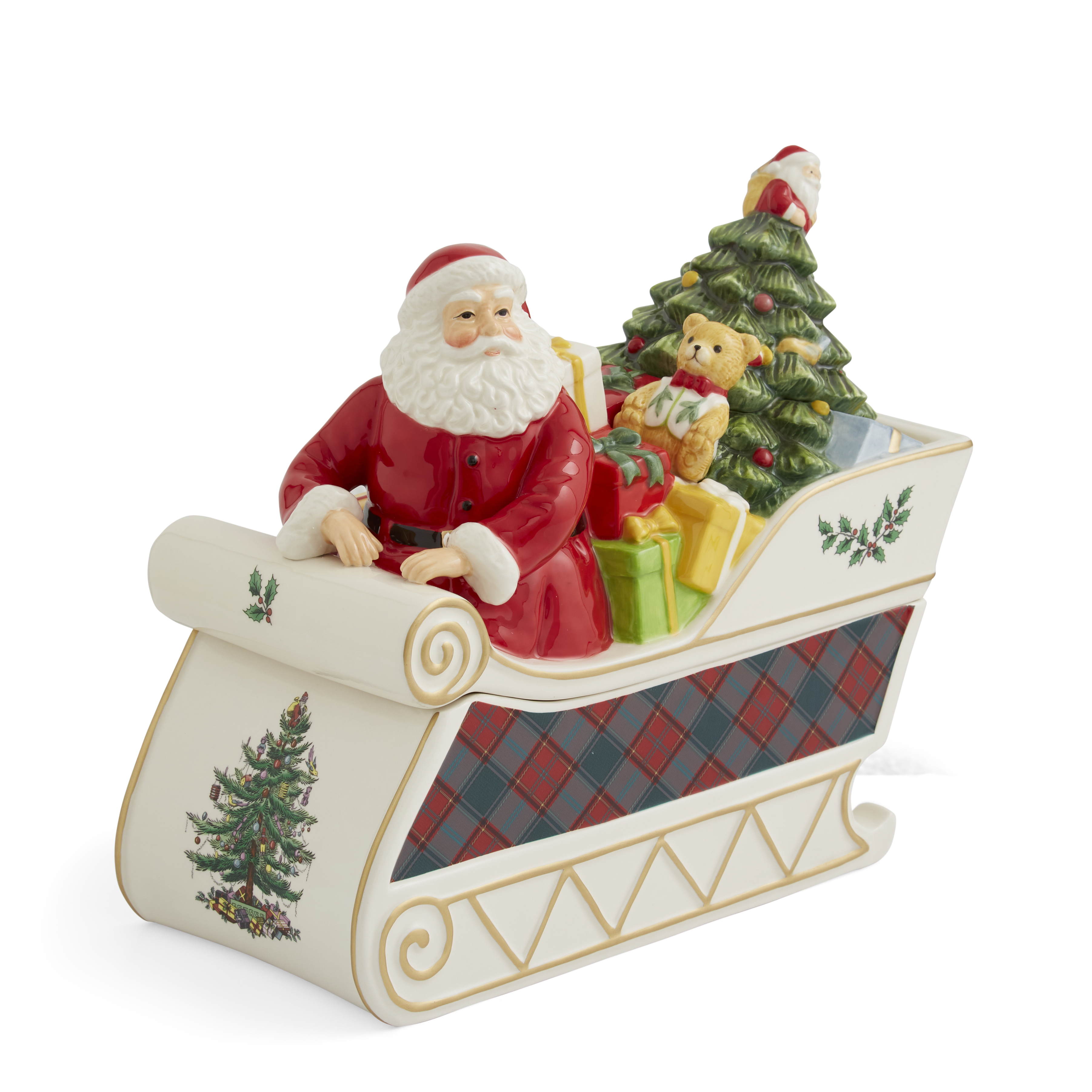 Christmas Tree Santa In Sleigh Cookie Jar image number null